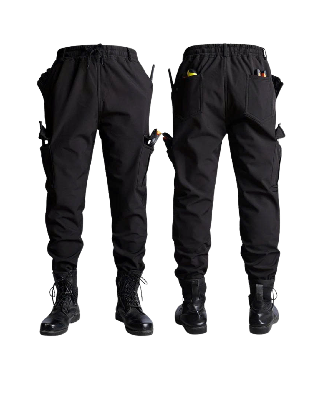 Men 2-Piece Tactical Hooded Jacket & Cargo Pants Outdoor Suit