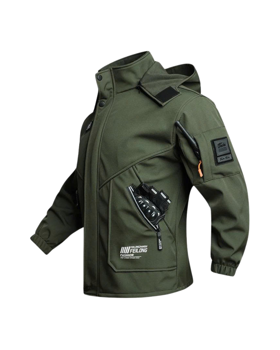 Men 2-Piece Tactical Hooded Jacket & Cargo Pants Outdoor Suit