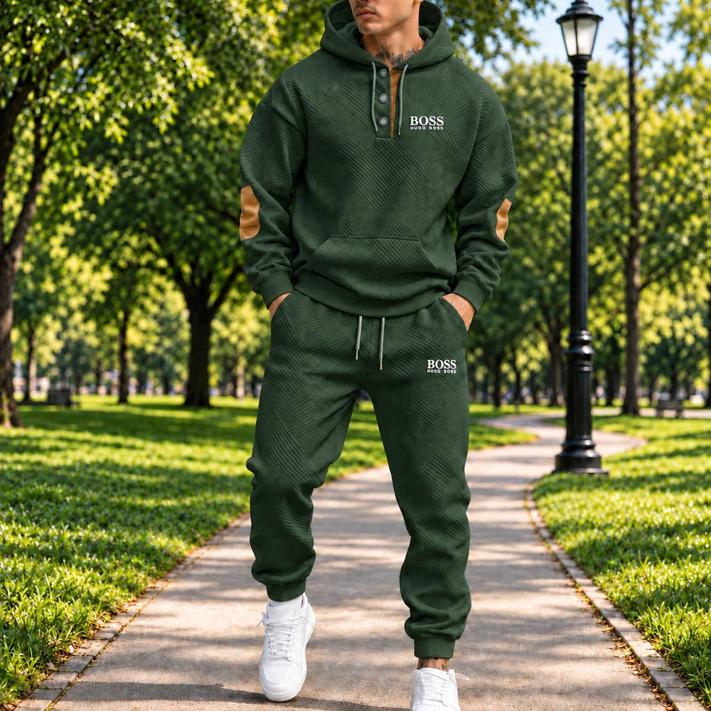 Textured Hooded Tracksuit