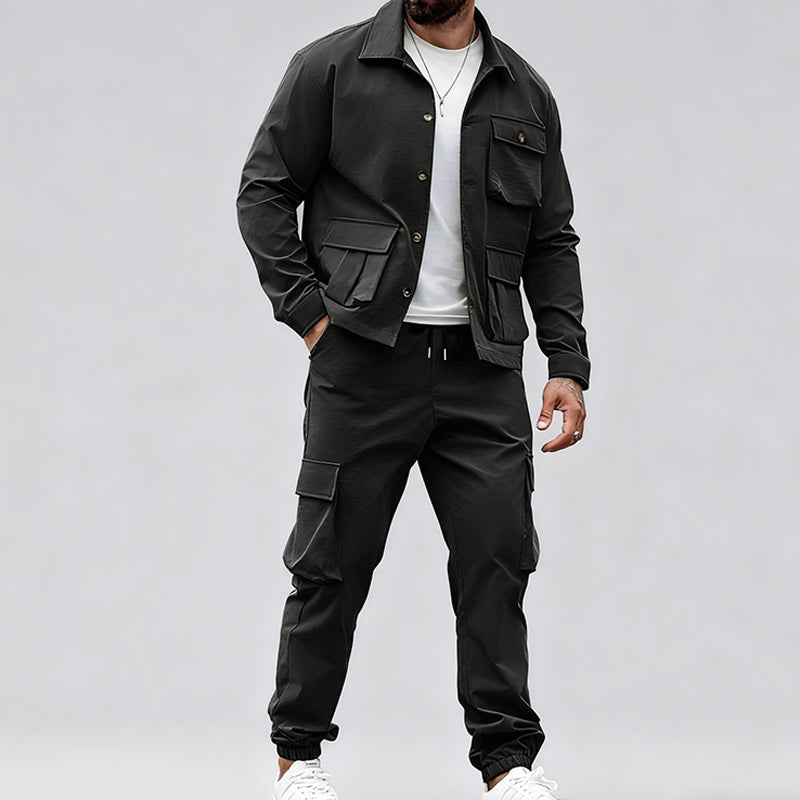 🔥Free Shipping🔥Retro Jacket & Cargo Pants 2-Piece Set
