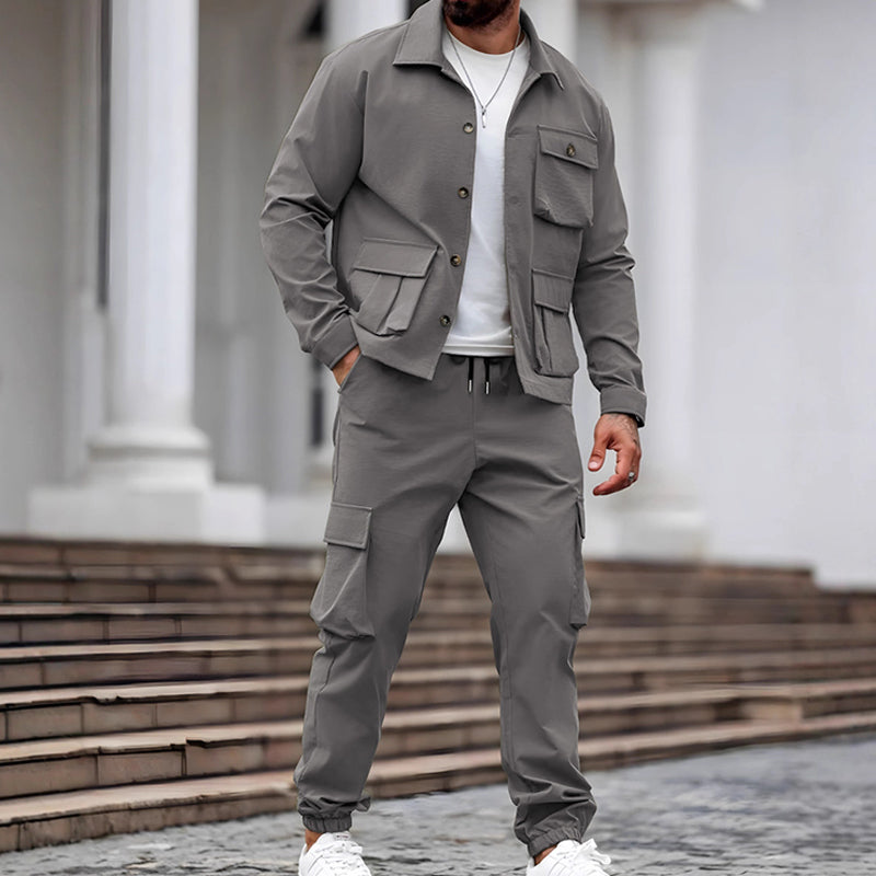 🔥Free Shipping🔥Retro Jacket & Cargo Pants 2-Piece Set