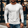 Men’s Slim Fit Henley Long Sleeve T-Shirt