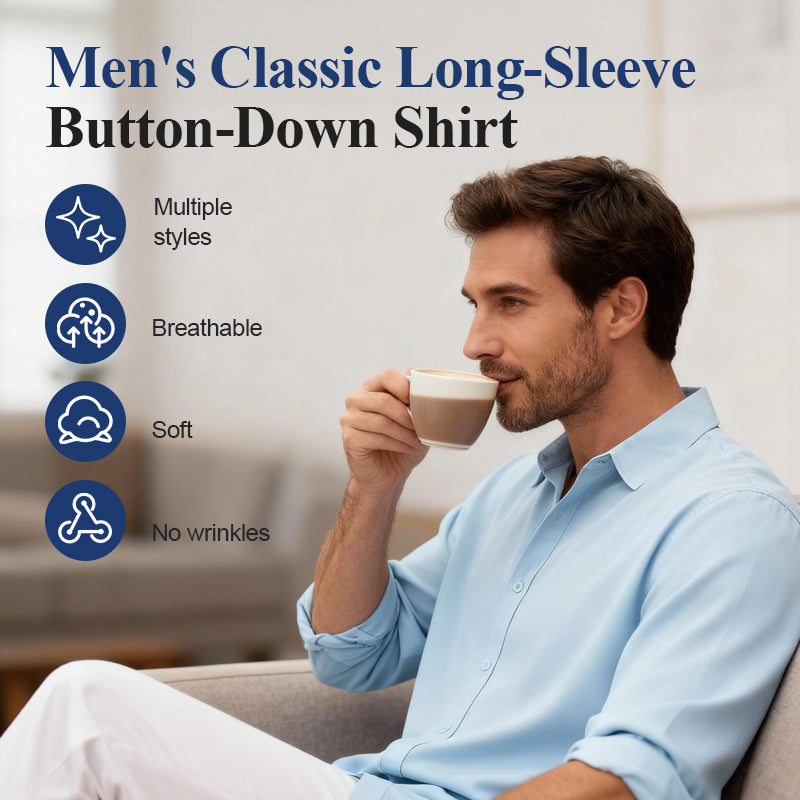 Men's Classic Long-Sleeve Button-Down Shirt