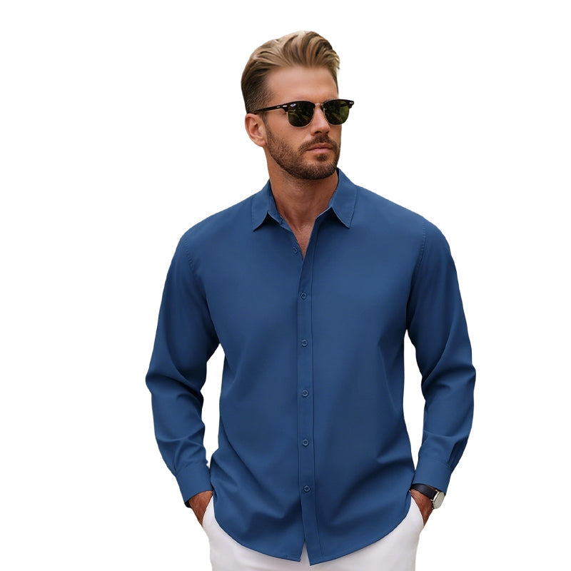 Men's Classic Long-Sleeve Button-Down Shirt