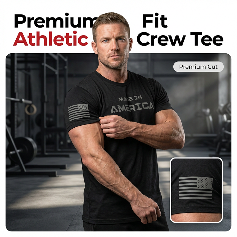 👕 FLASH SALE: 50% OFF! 🏃 Men's Athletic Fit Crew Neck Tee – Breathable Cotton, Perfect Stretch & Versatile Gym to Street ✨