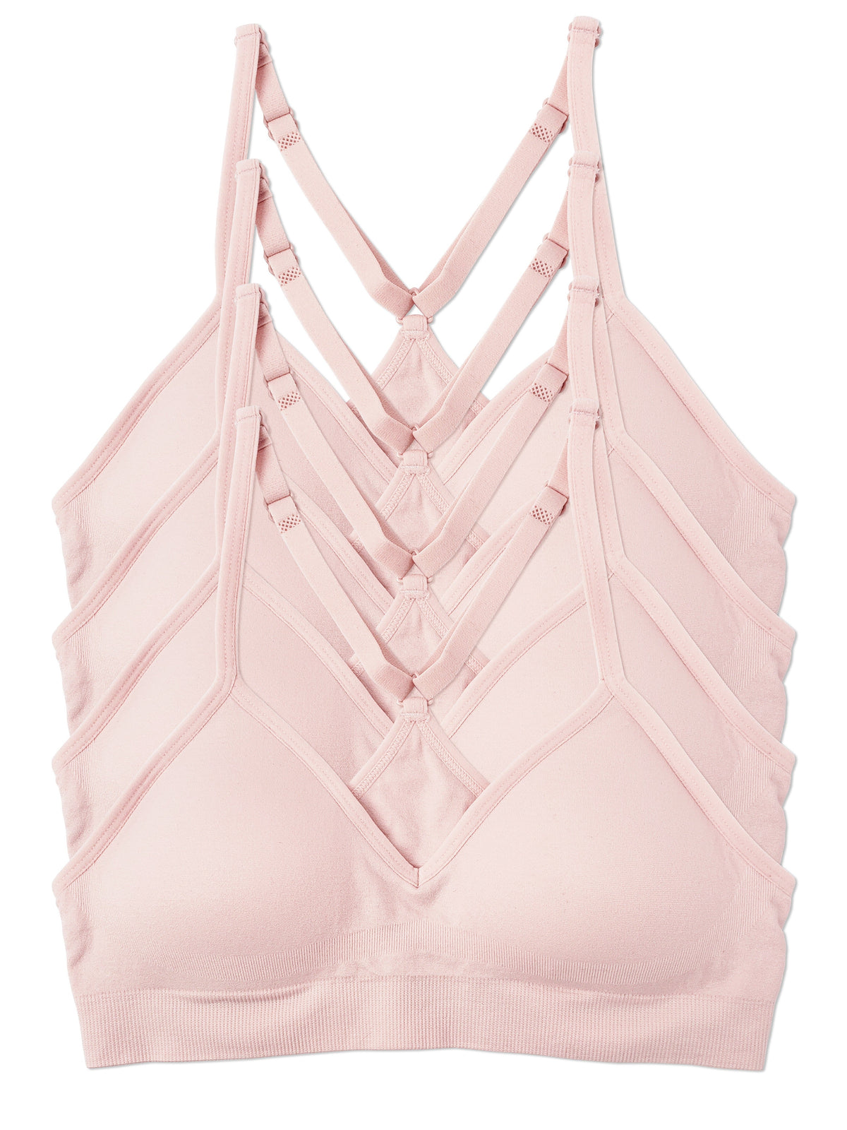 4-Pack Racerback Sports Bra V Neck for Women